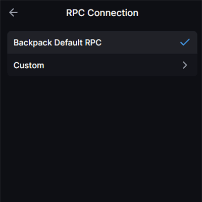 Point the mainnet RPC at ZUL — Choose RPC Connection, then Custom.